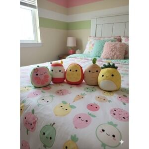 Lot 5- 5" Squishmallows Pineapple, Watermelon, Raisy, Mannon,Cannon, Jyri